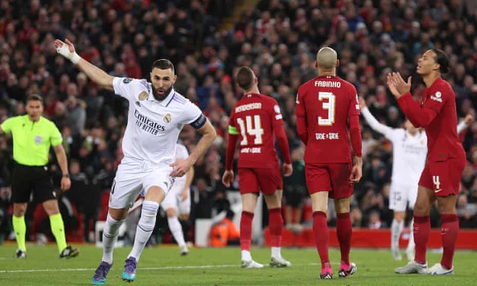 صورة ماذا قال بنزيما بعد غربلة شباك ليفربول في دوري الأبطال؟