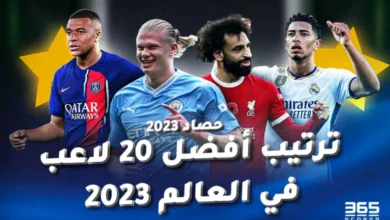 صورة ترتيب أفضل 20 لاعب في العالم 2023 من 365Scores