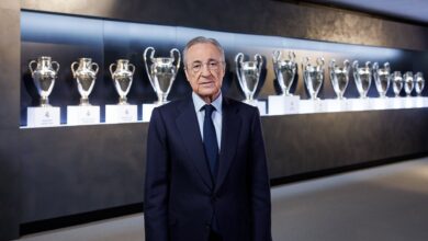 صورة بيريز يحصد رقم مميز بعد تتويج ريال مدريد بالدوري الإسباني