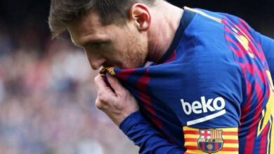 صورة ميسي يعبر عن سعادته بفوز برشلونة الكبير على ريال مدريد في الكلاسيكو