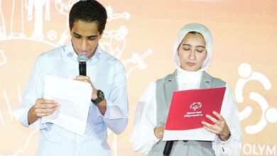 صورة مشاركة مصرية متميزة في المؤتمر العالمي للمدارس الأبطال الموحدة ومجلس الشباب العالمي للأولمبياد الخاص بأبوظبي