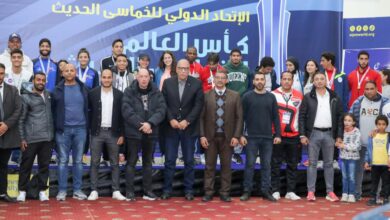 صورة منافسة شرسة بين الاكاديمية البحرية والجامعة الامريكية على منافسات بطولة الخماسي الحديث للجامعات
