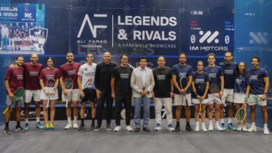 صورة أندية وادى دجلة تُكرّم علي فرج وتُطلق اسمه على أحد ملاعب الإسكواش تخليدًا لمسيرته الأسطورية