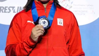 صورة سمر حمزة تمثل مصر في بطولة المصارعة النسائية بروسيا