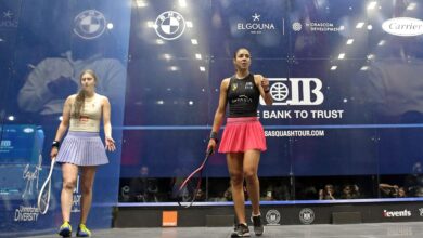 صورة نجمة وادى دجلة هانيا الحمامي تتوج بلقب بطولة الجونة الدولية للاسكواش 2026